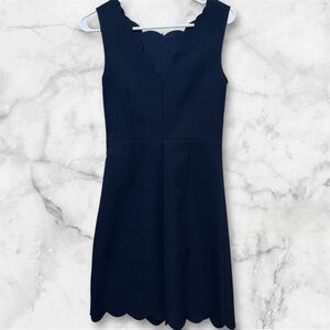 J. Crew Navy Scalloped Mini Dress
